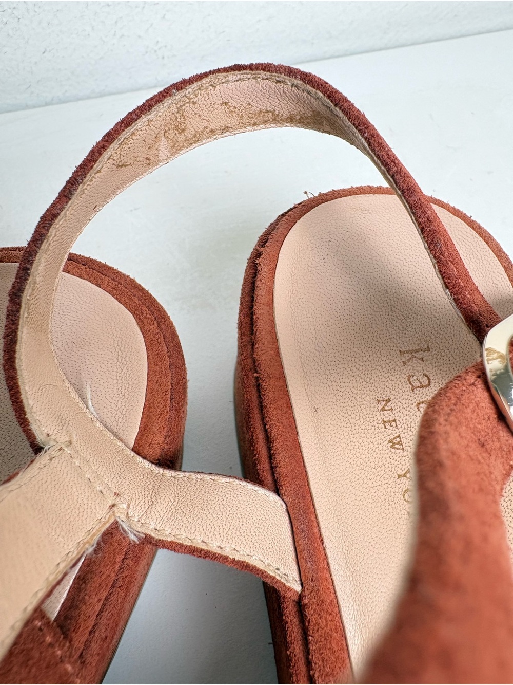 Kate Spade Bunton Suede Flatform Sandals Brown / Dark Tawny 7.5 - Picture 8 of 16